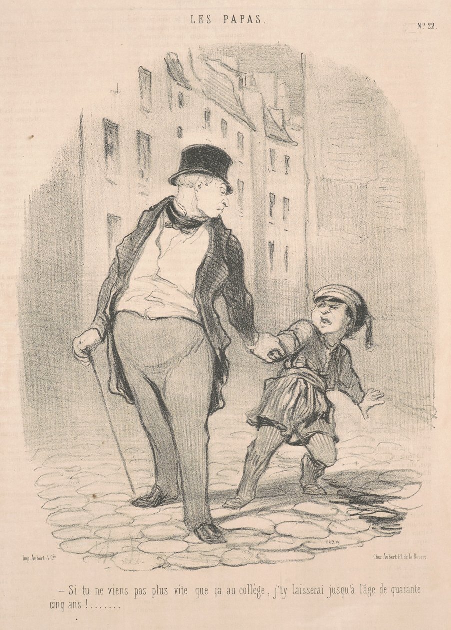 Als je niet meer naar school komt ... door Honoré Daumier
