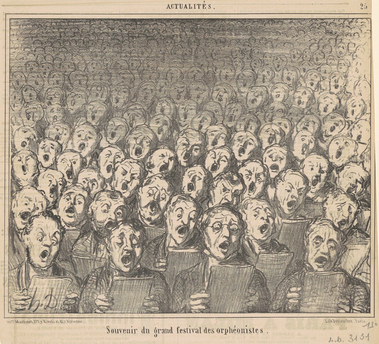 Souvenir van het grote festival van de orphéonisten door Honoré Daumier