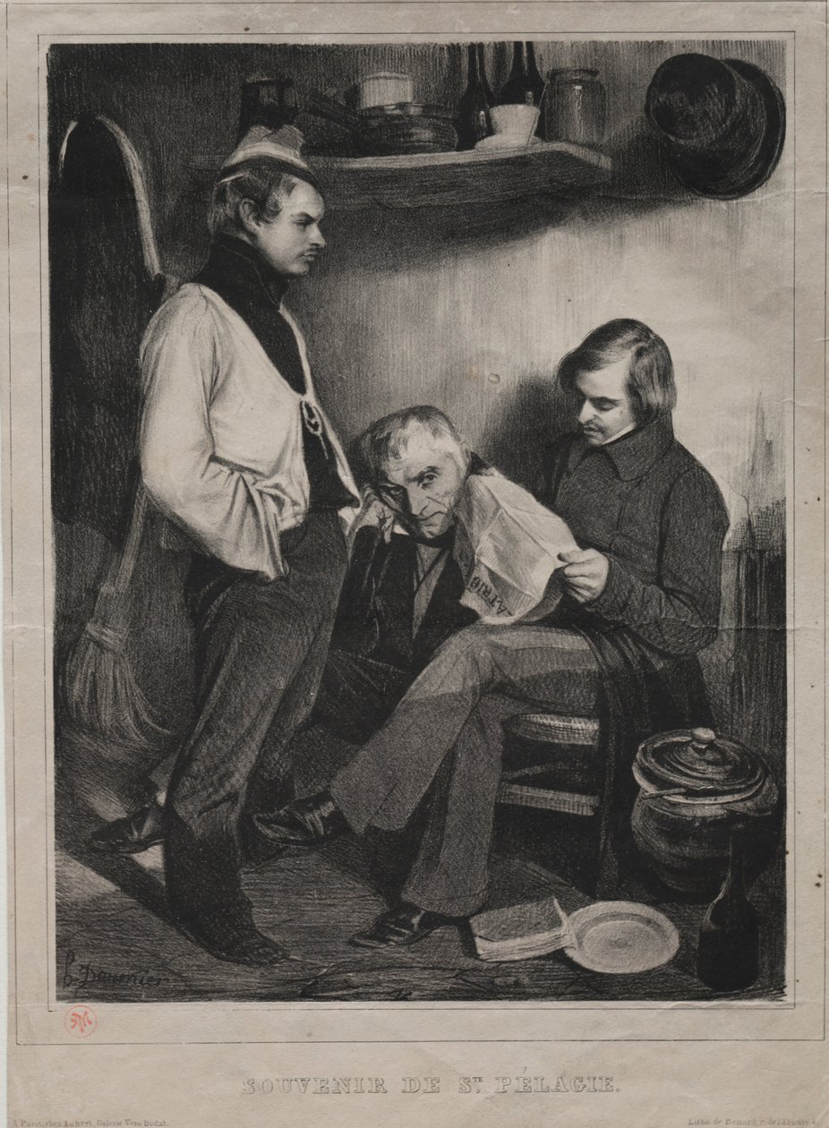 Souvenir van de gevangenis van Ste. Pélagie, 1834 door Honoré Daumier