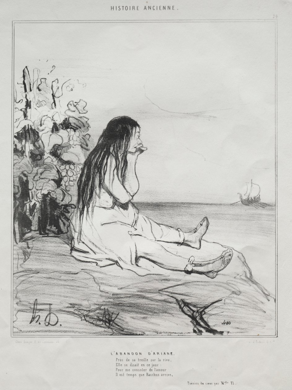 Het verlaten van Ariadne door Honoré Daumier
