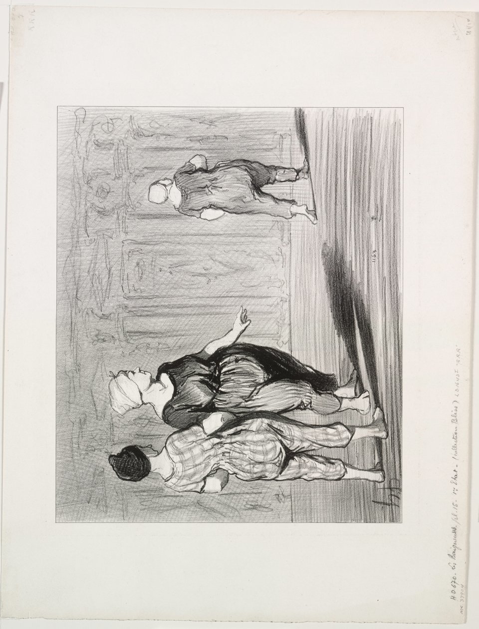 De Baders, plaat 15: Het is haar weer, een mooie mode, Madame Coquardeau! door Honoré Daumier