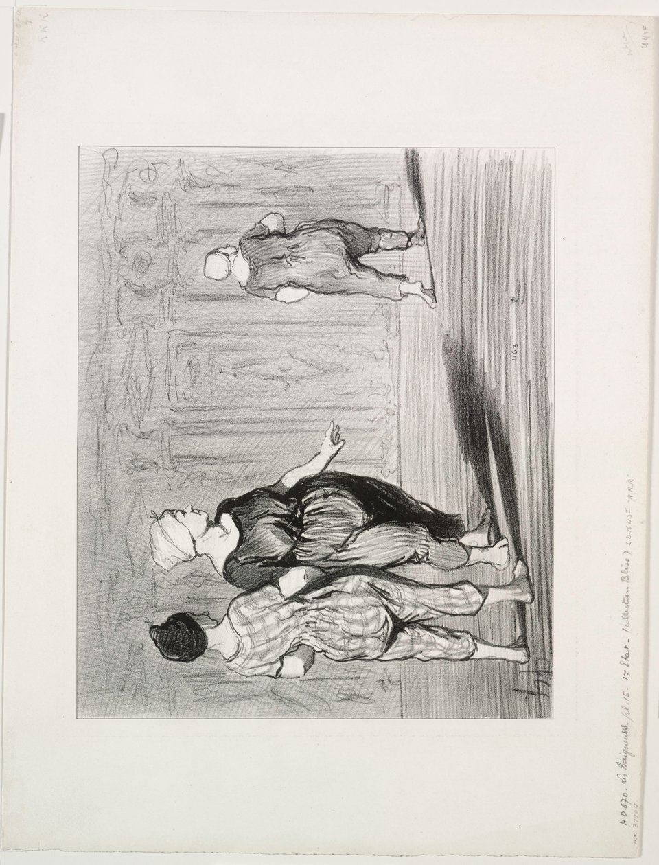 De Baadsters, plaat 15: Het is haar weer, een mooie mode, Madame Coquardeau! door Honoré Daumier