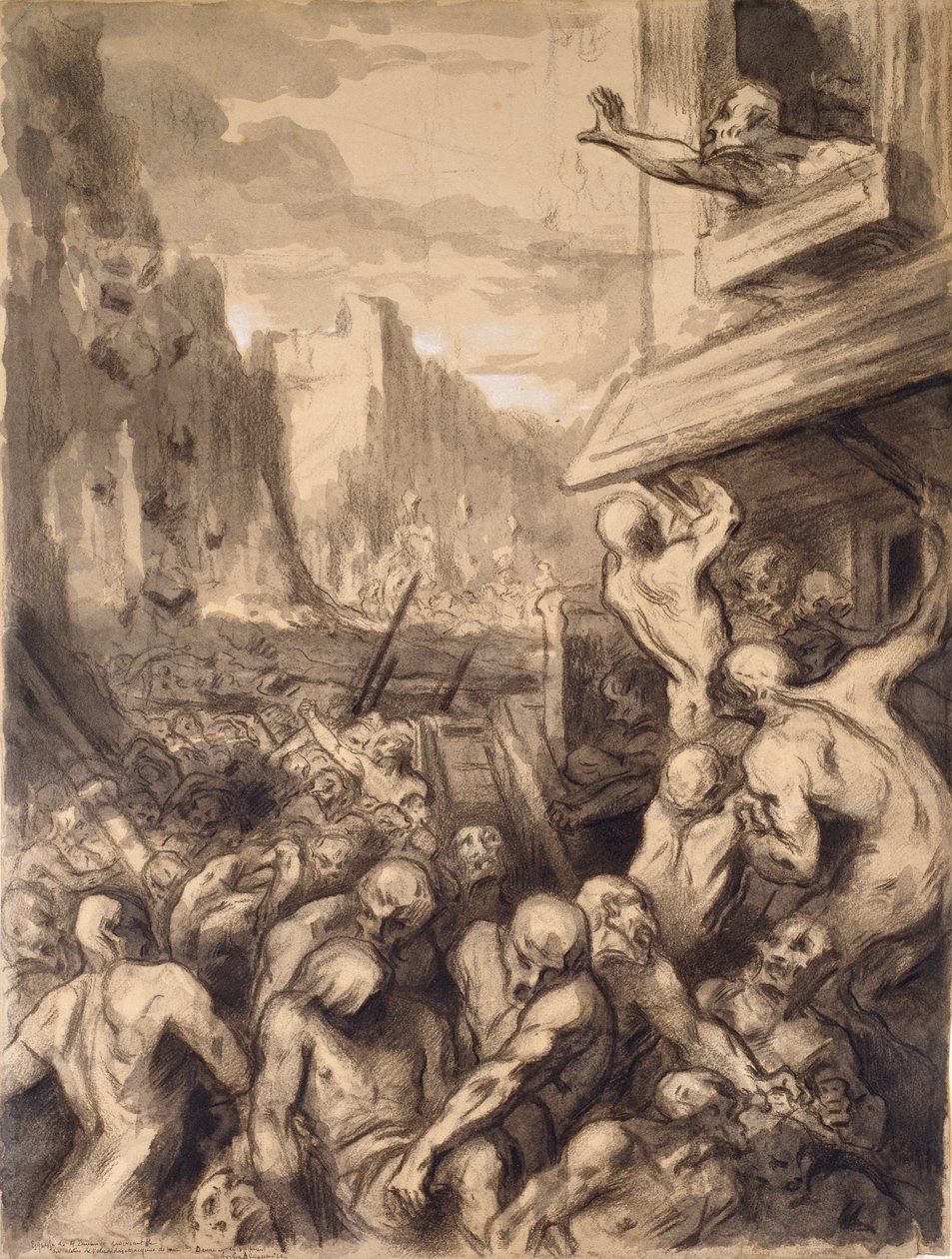 De vernietiging van een stad door Honoré Daumier