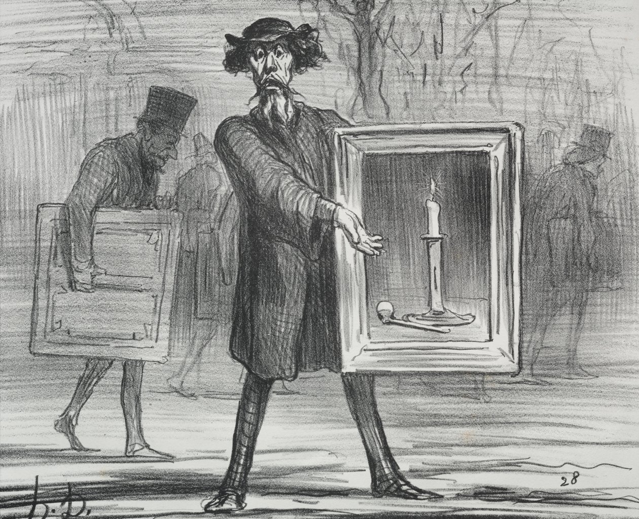 De tentoonstelling van 1859 (plaat 1): Ze hebben dit geweigerd, de onwetenden! door Honoré Daumier