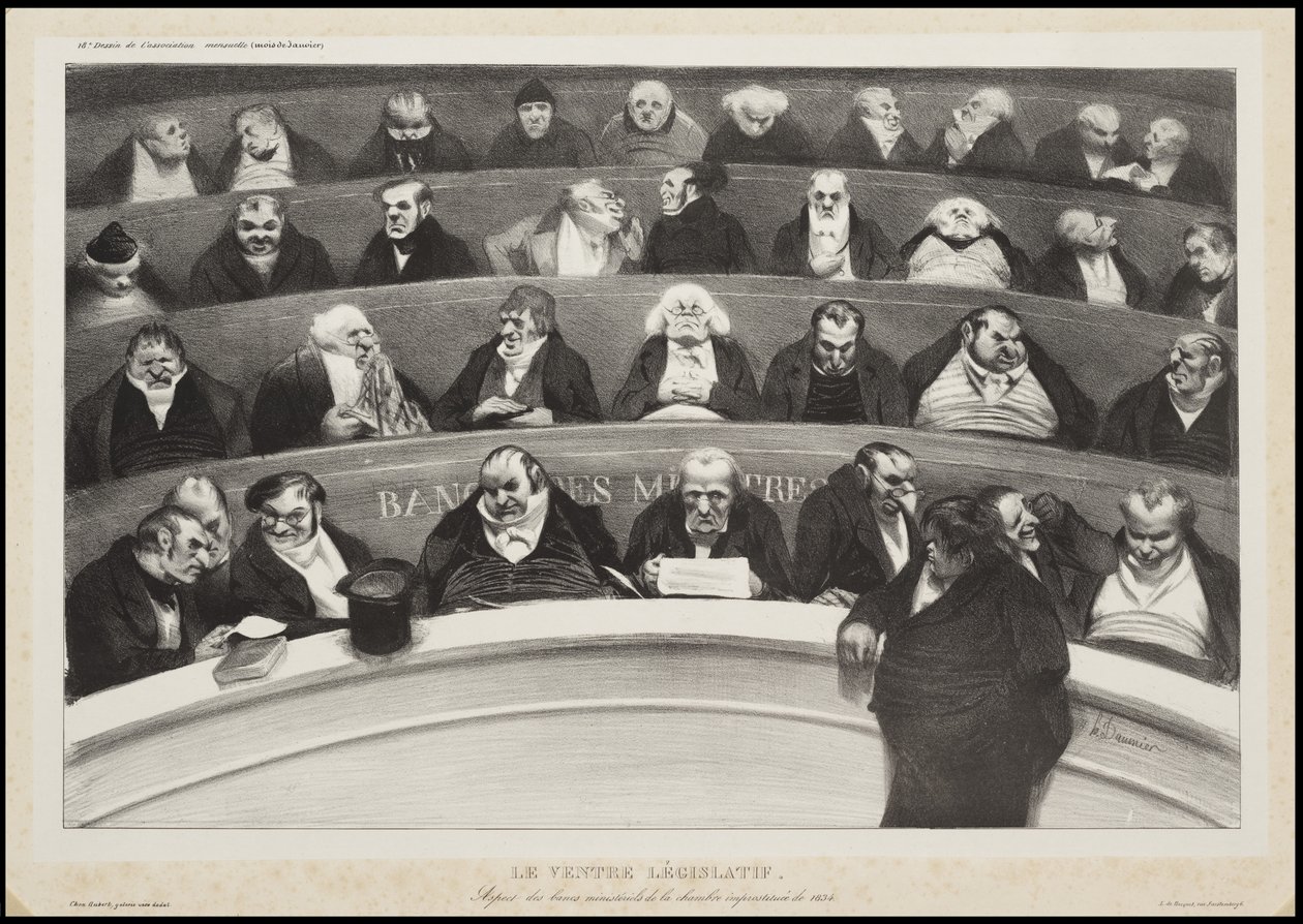 De Wetgevende Buik door Honoré Daumier