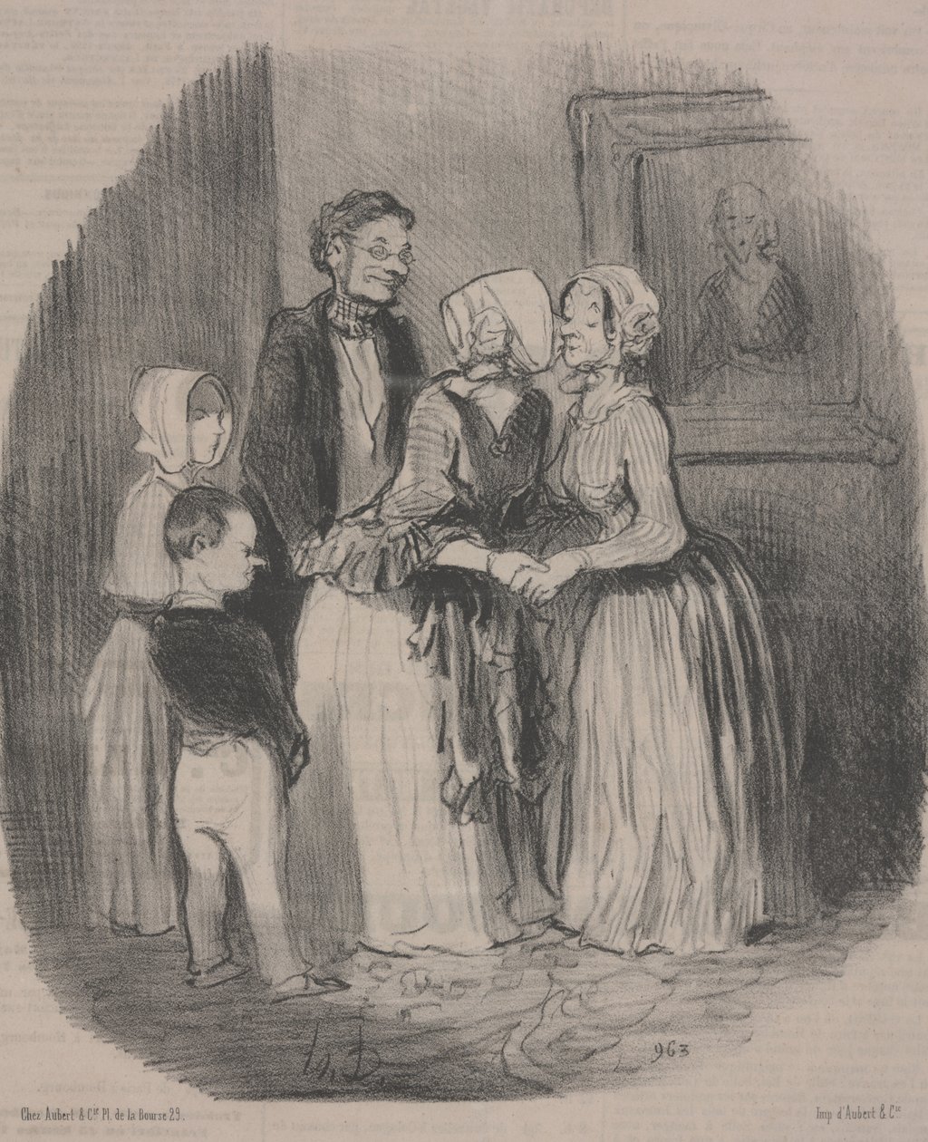 Het Verplichte Nieuwjaarsbezoek aan Tante Rabourdin door Honoré Daumier