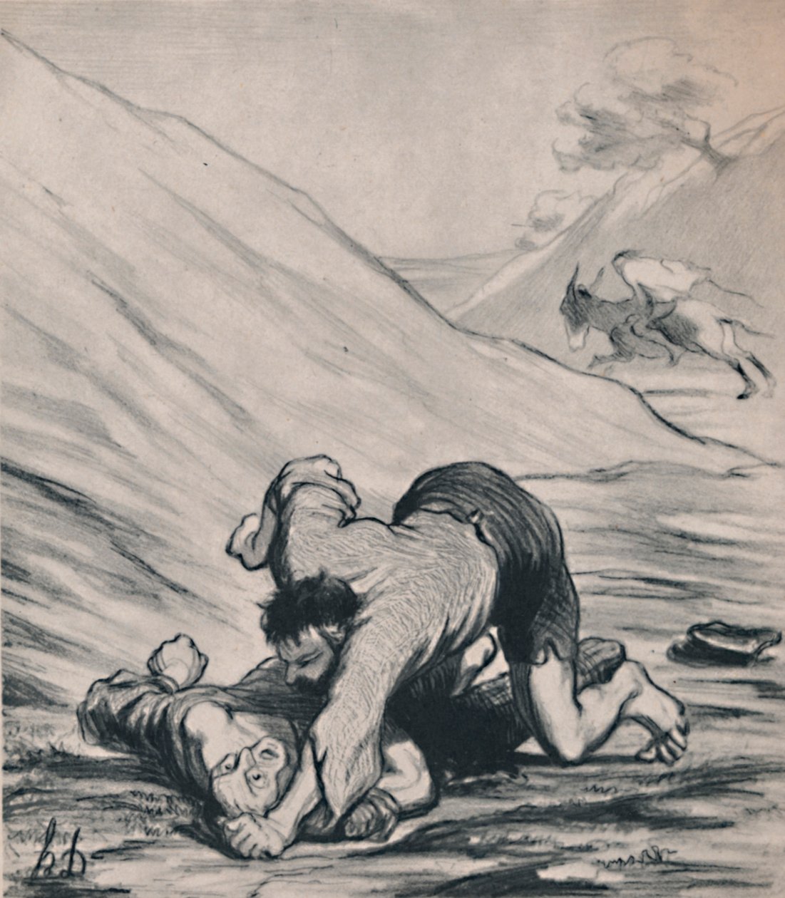 De rovers en de ezel, ca. 1860s, 1946 door Honoré Daumier