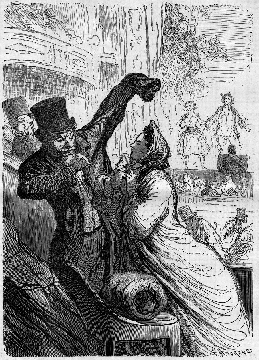 Het laatste vers. Cartoon door Honore Daumier (1808-1879). Gravure in 