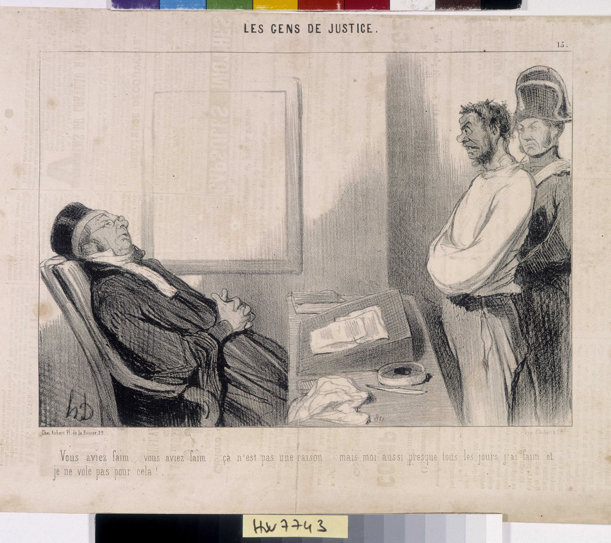 Het volk van gerechtigheid. Cartoon door Honore Daumier (1808-1879), 37,5x28. Uittreksel uit de krant Le Charivari, Musée des Beaux Arts, Palais Longchamp, Marseille. door Honoré Daumier