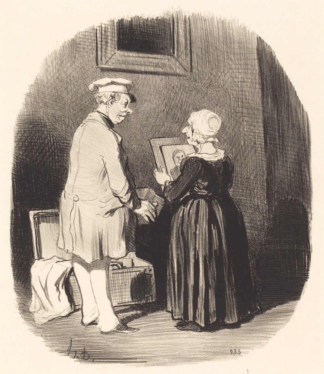 Hier, mijn vrouw, hier is mijn portret... door Honoré Daumier