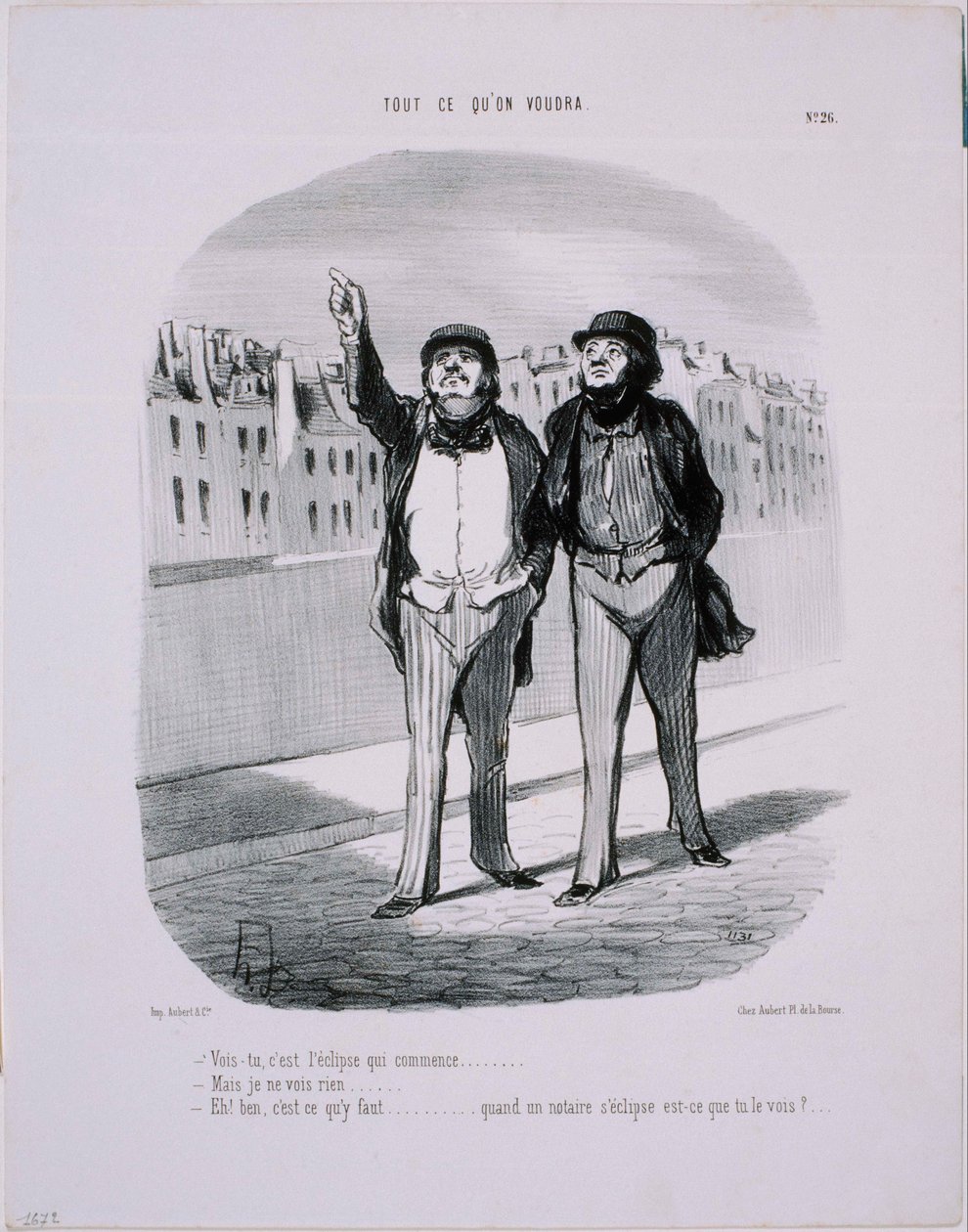 Alles wat je wilt - Zie je, het is de zonsverduistering die begint door Honoré Daumier
