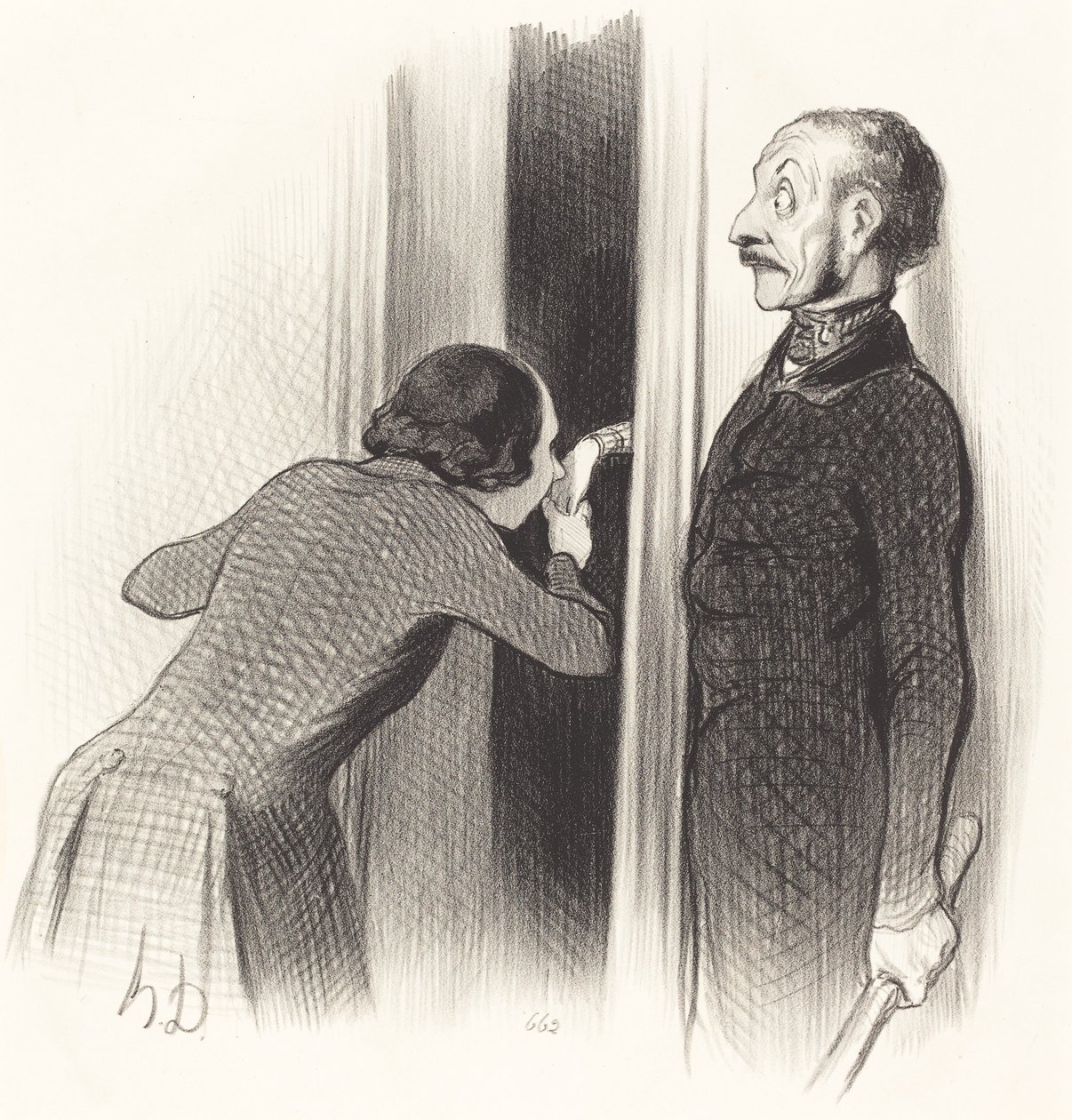 Een te gelukkige minnaar door Honoré Daumier