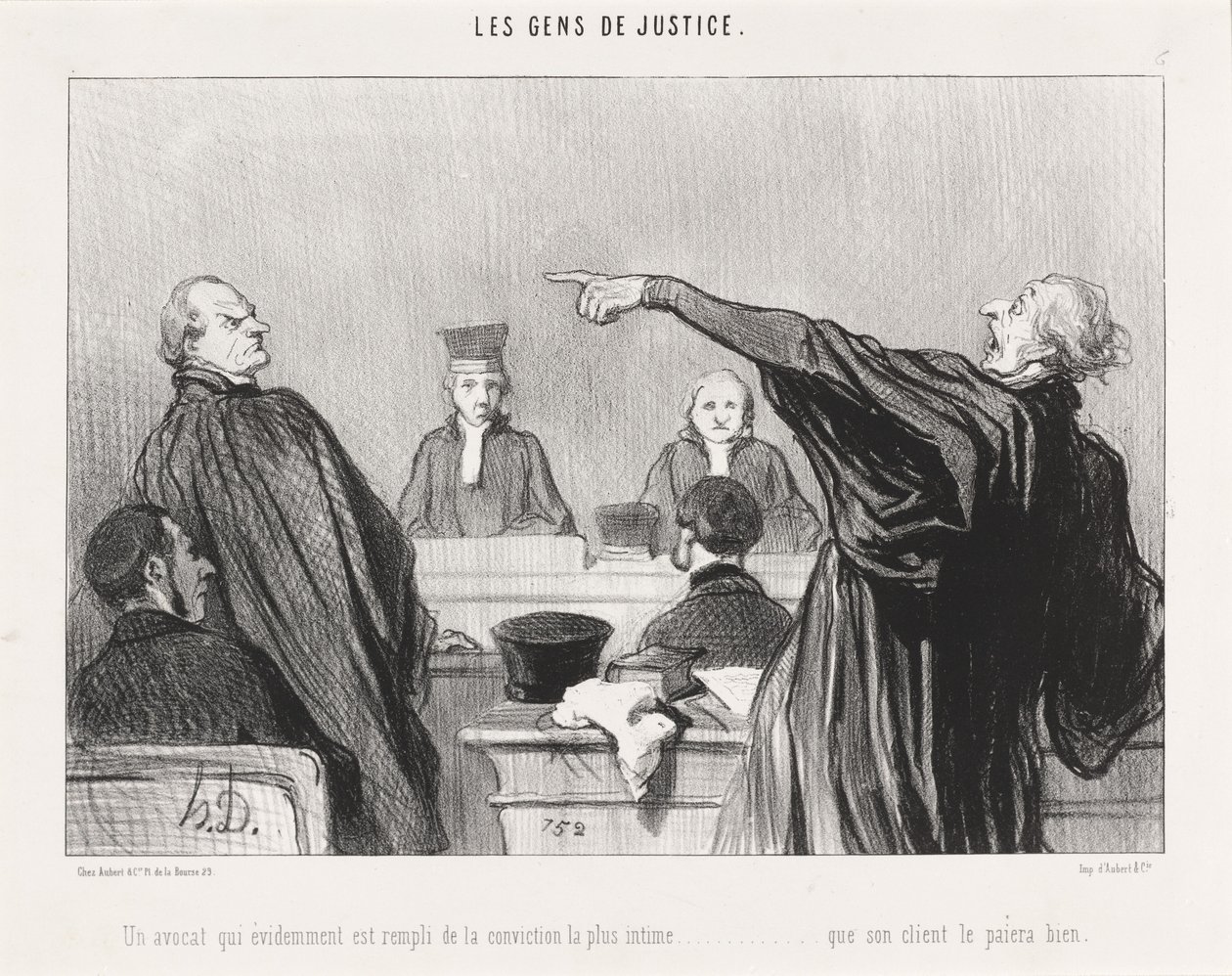 Een advocaat die... gevuld is met de overtuiging... intiem... door Honoré Daumier