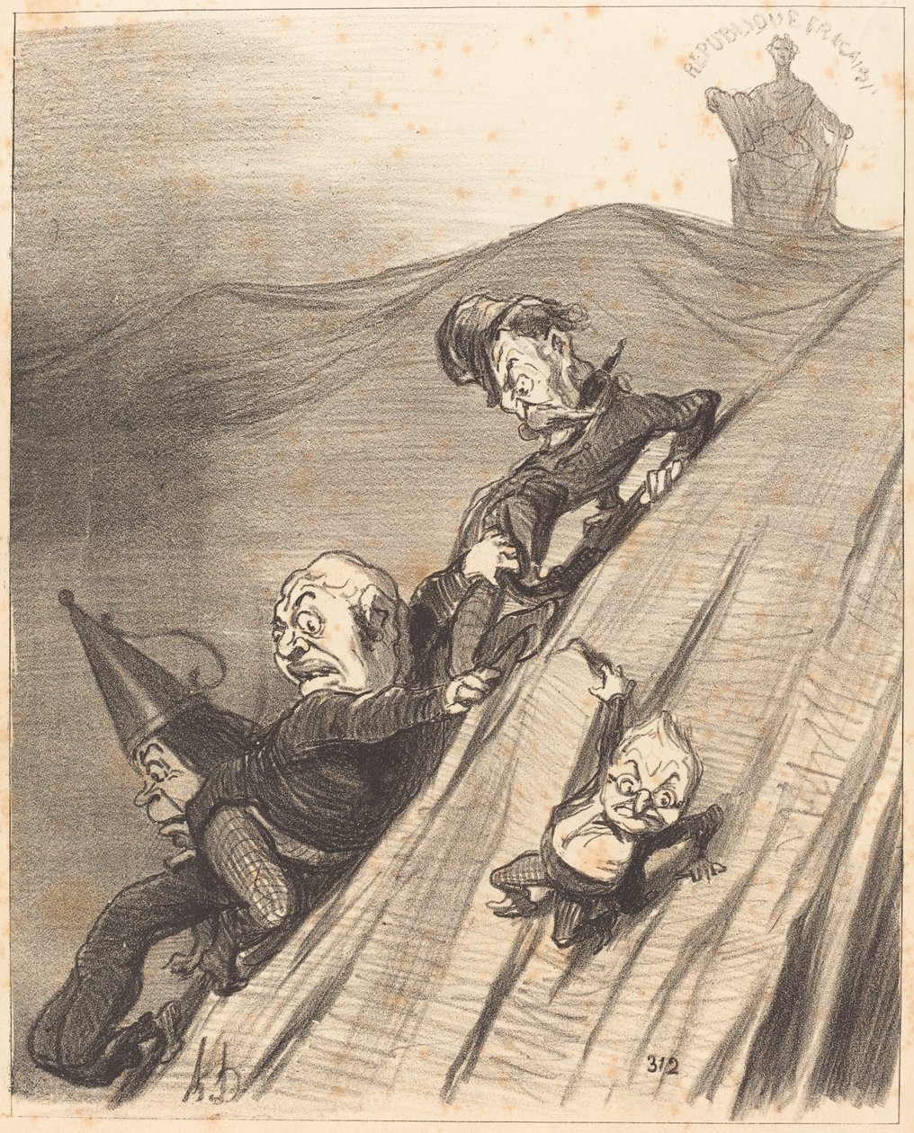 Een gevaarlijk pad door Honoré Daumier