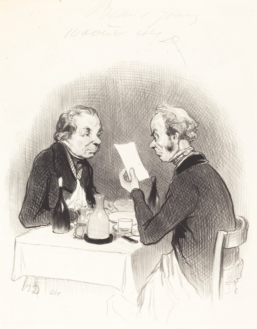 Een magere maaltijd door Honoré Daumier