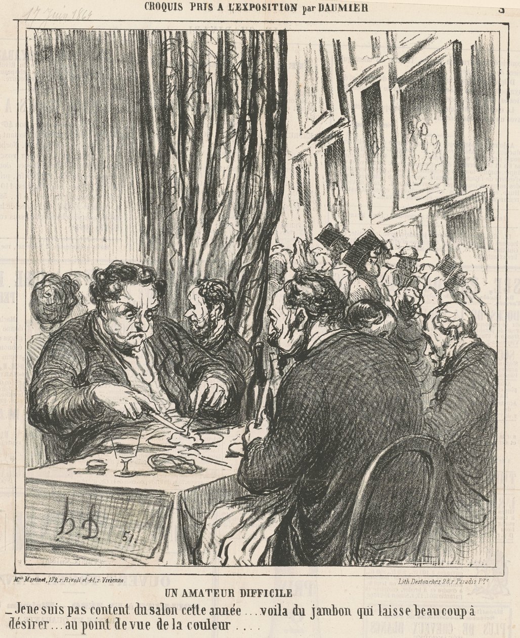 Een moeilijke liefhebber door Honoré Daumier