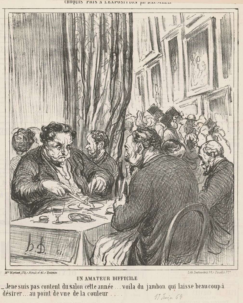 Een moeilijke liefhebber door Honoré Daumier