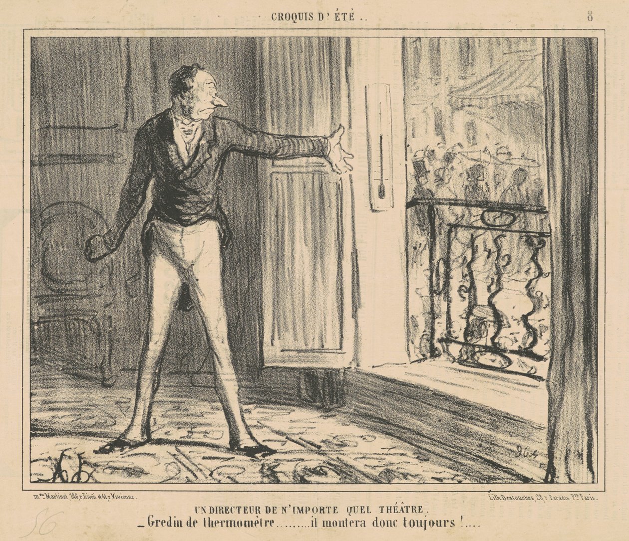 Een directeur van een willekeurig theater door Honoré Daumier