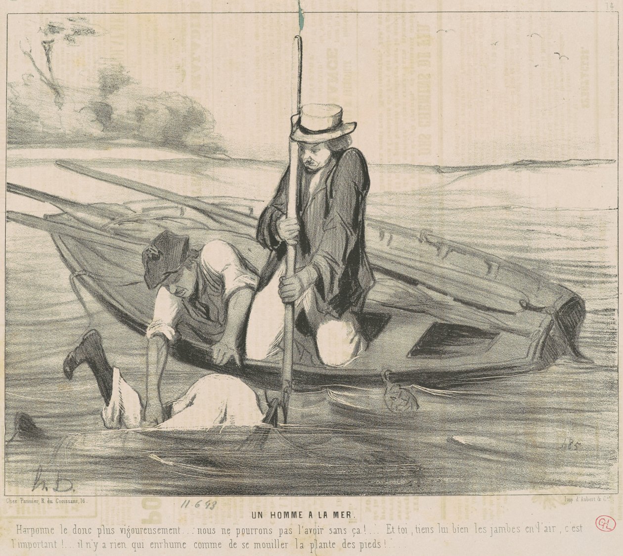 Een man overboord door Honoré Daumier