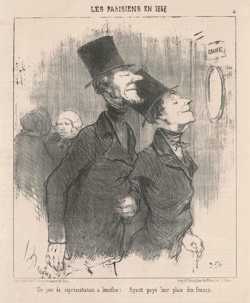 Een Dag van Benefietvoorstelling door Honoré Daumier