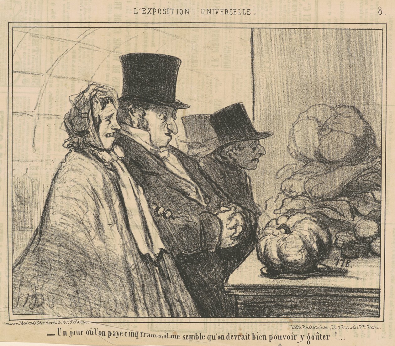 Een dag waarop men vijf frank betaalt door Honoré Daumier