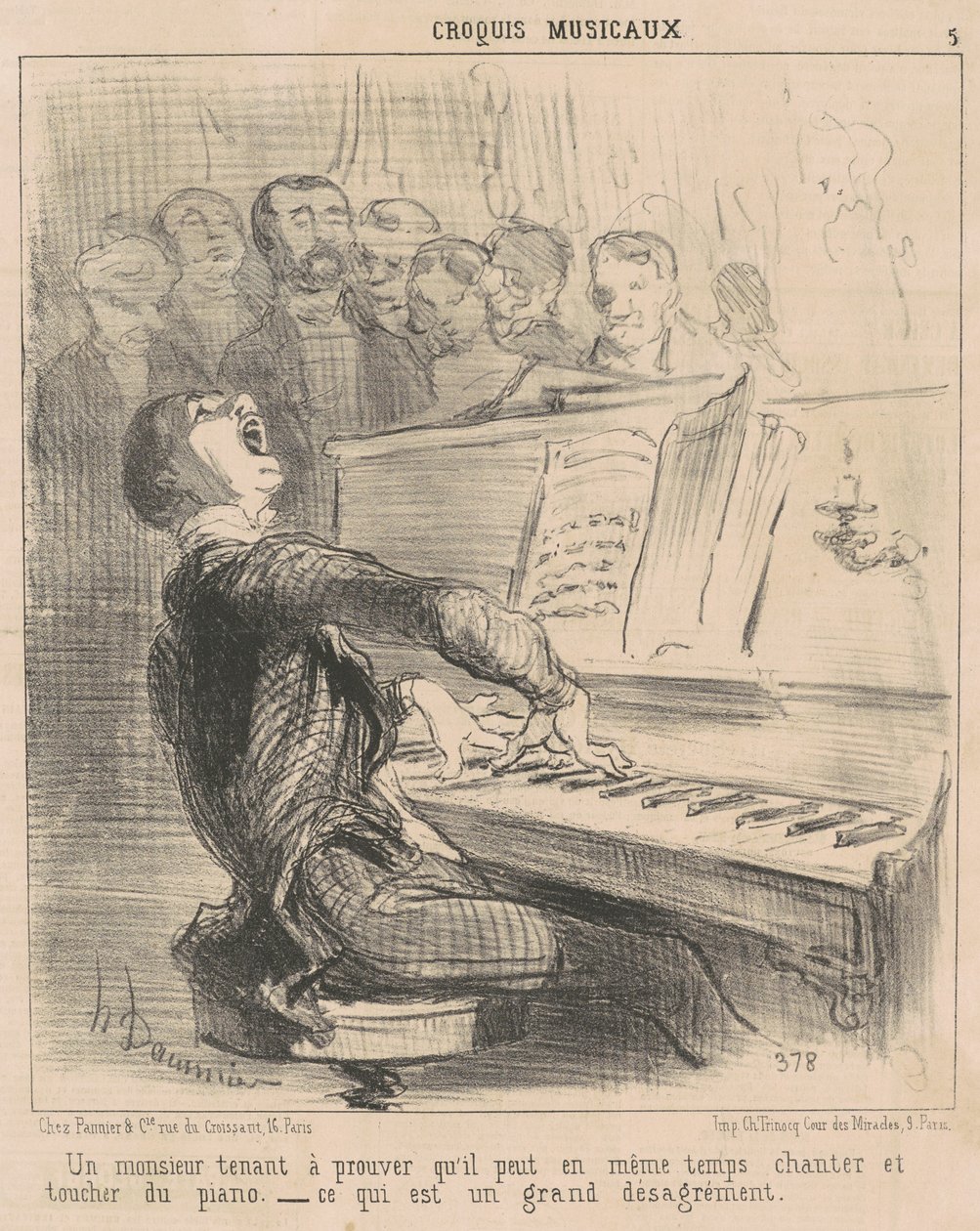 Een heer die wil bewijzen dat hij kan... door Honoré Daumier