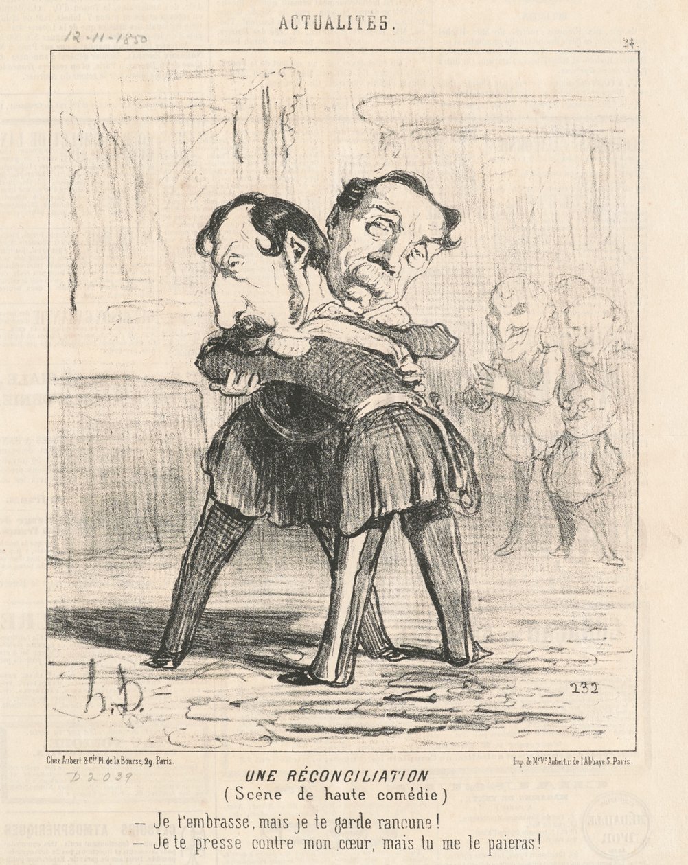 Een Verzoening, scène van hoge komedie door Honoré Daumier
