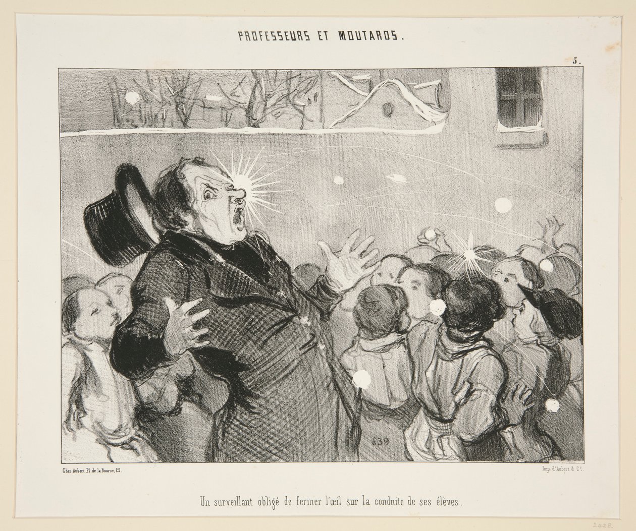 Un surveillant oblige door Honoré Daumier