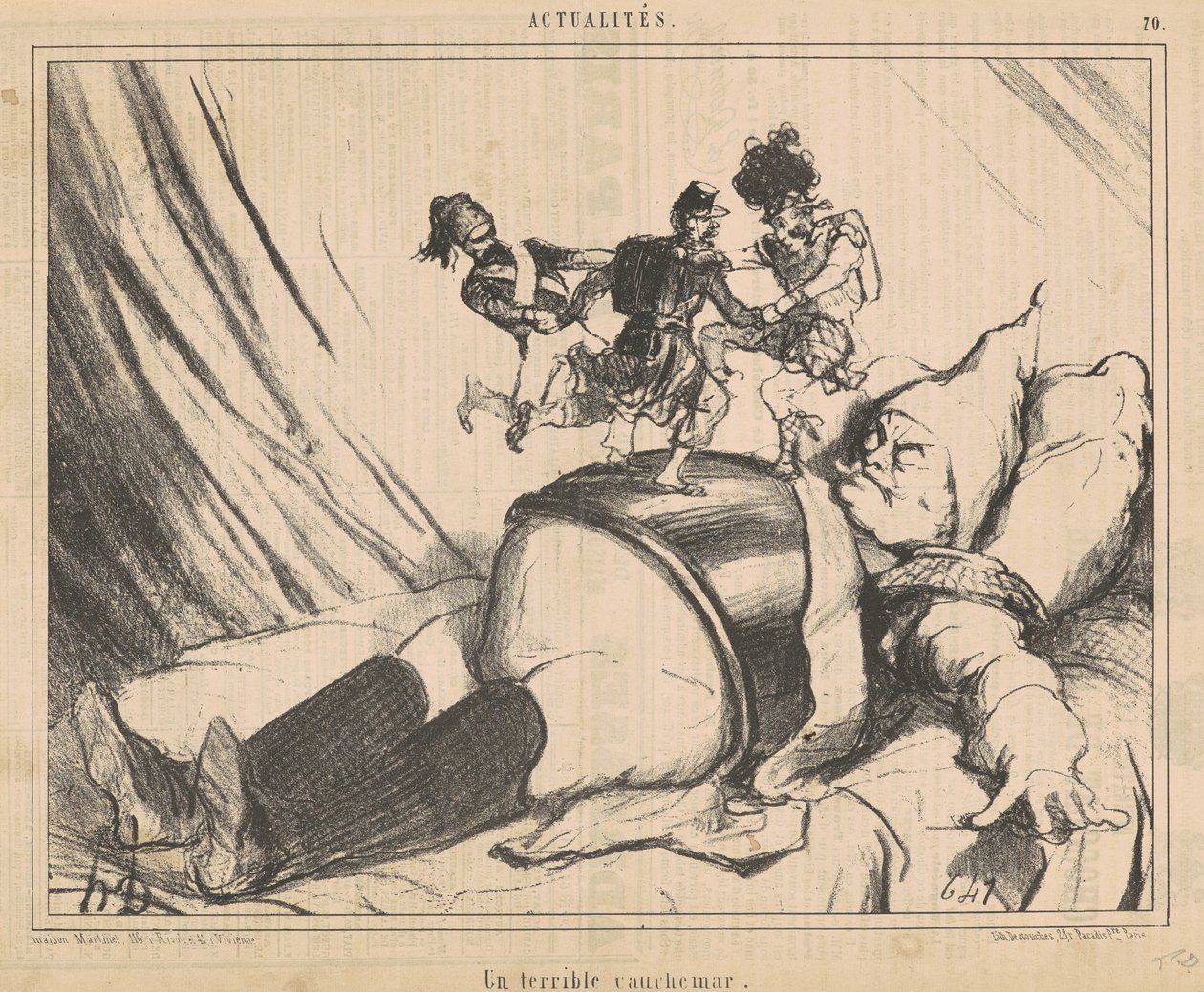 Een verschrikkelijke nachtmerrie door Honoré Daumier