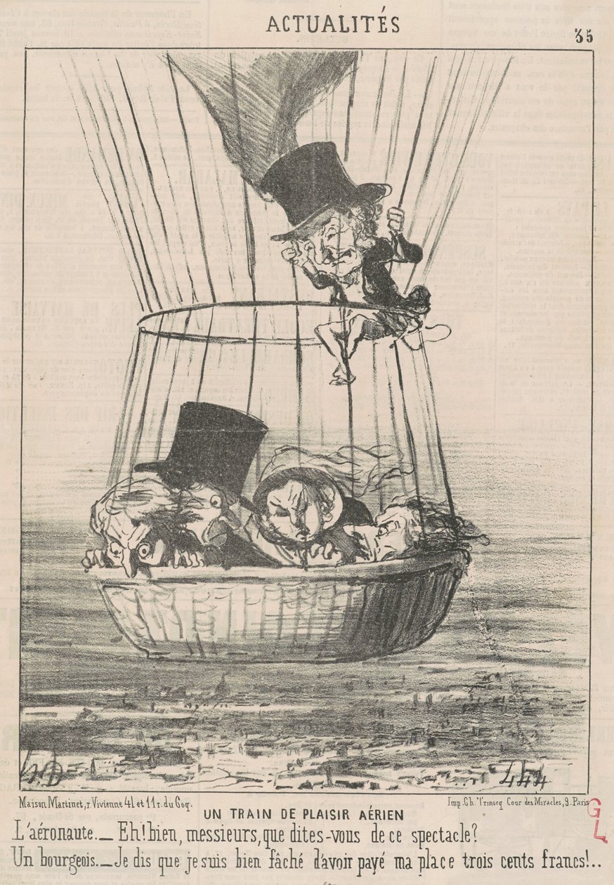 Een luchtige plezier trein door Honoré Daumier