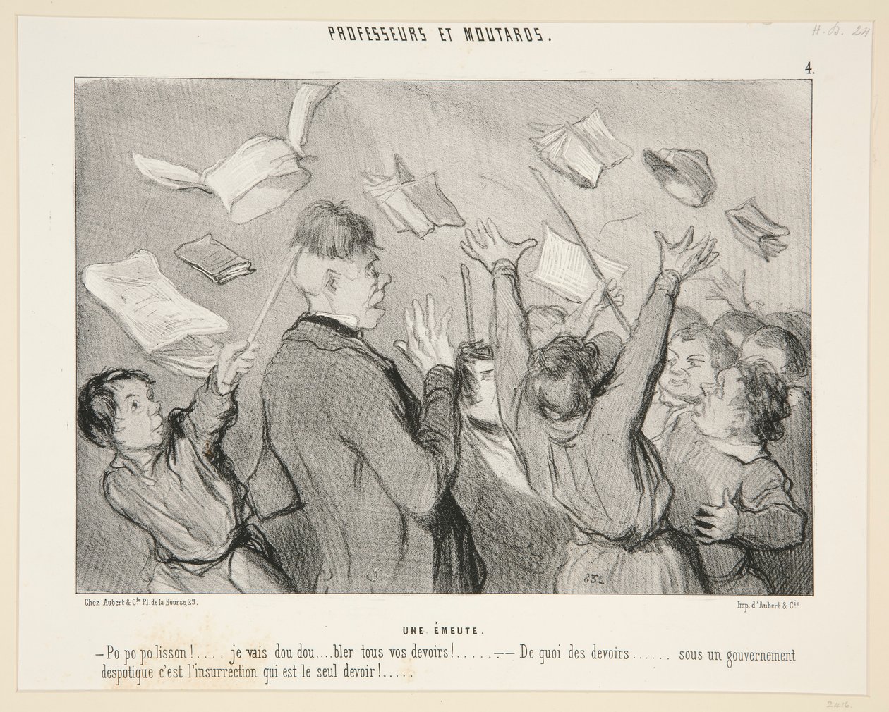 Een Opstand; #4 van Professeurs et Moutards door Honoré Daumier