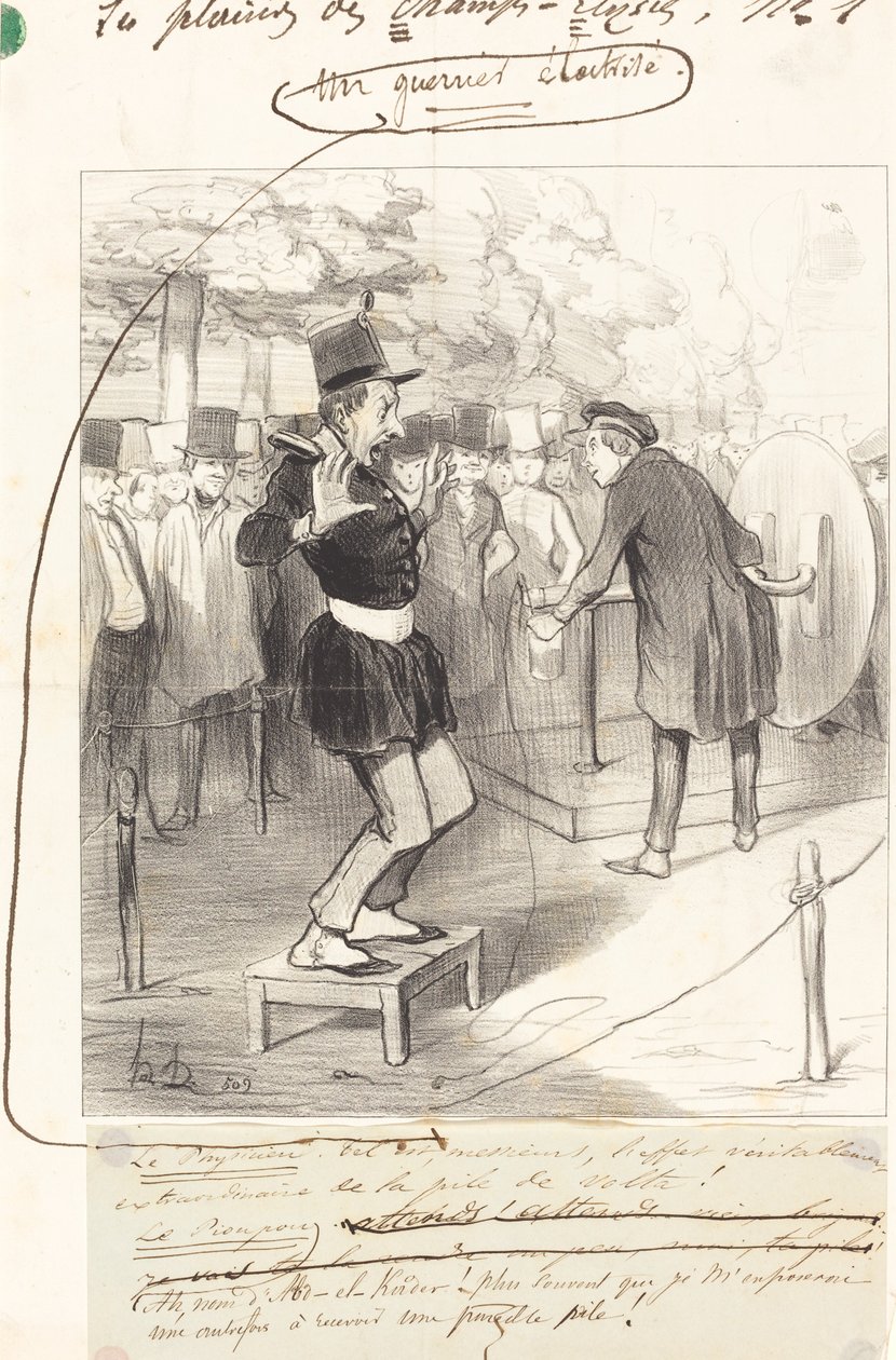 Een Geëlektrificeerde Strijder door Honoré Daumier