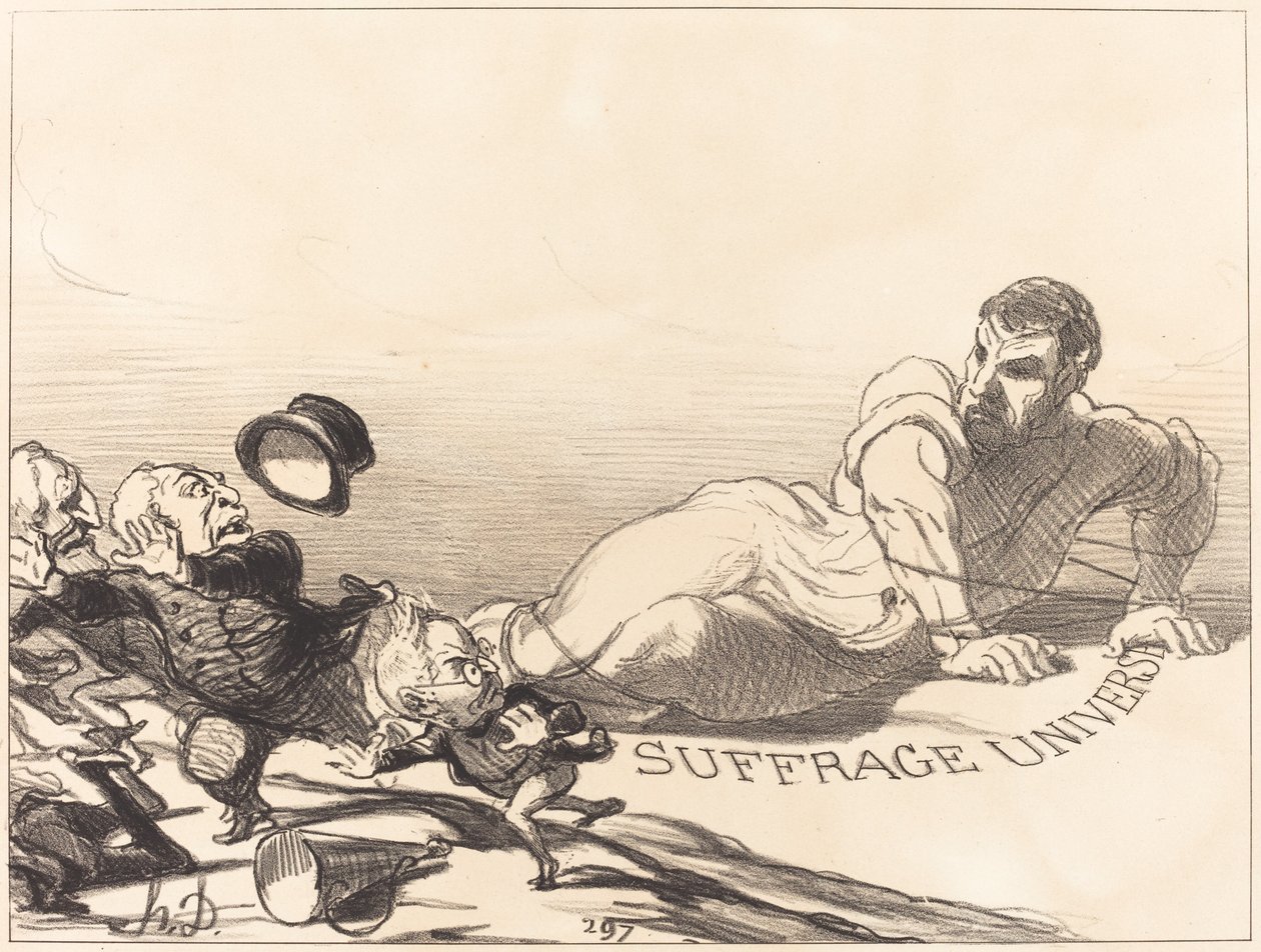 Een Paniek van Lilliputters... door Honoré Daumier
