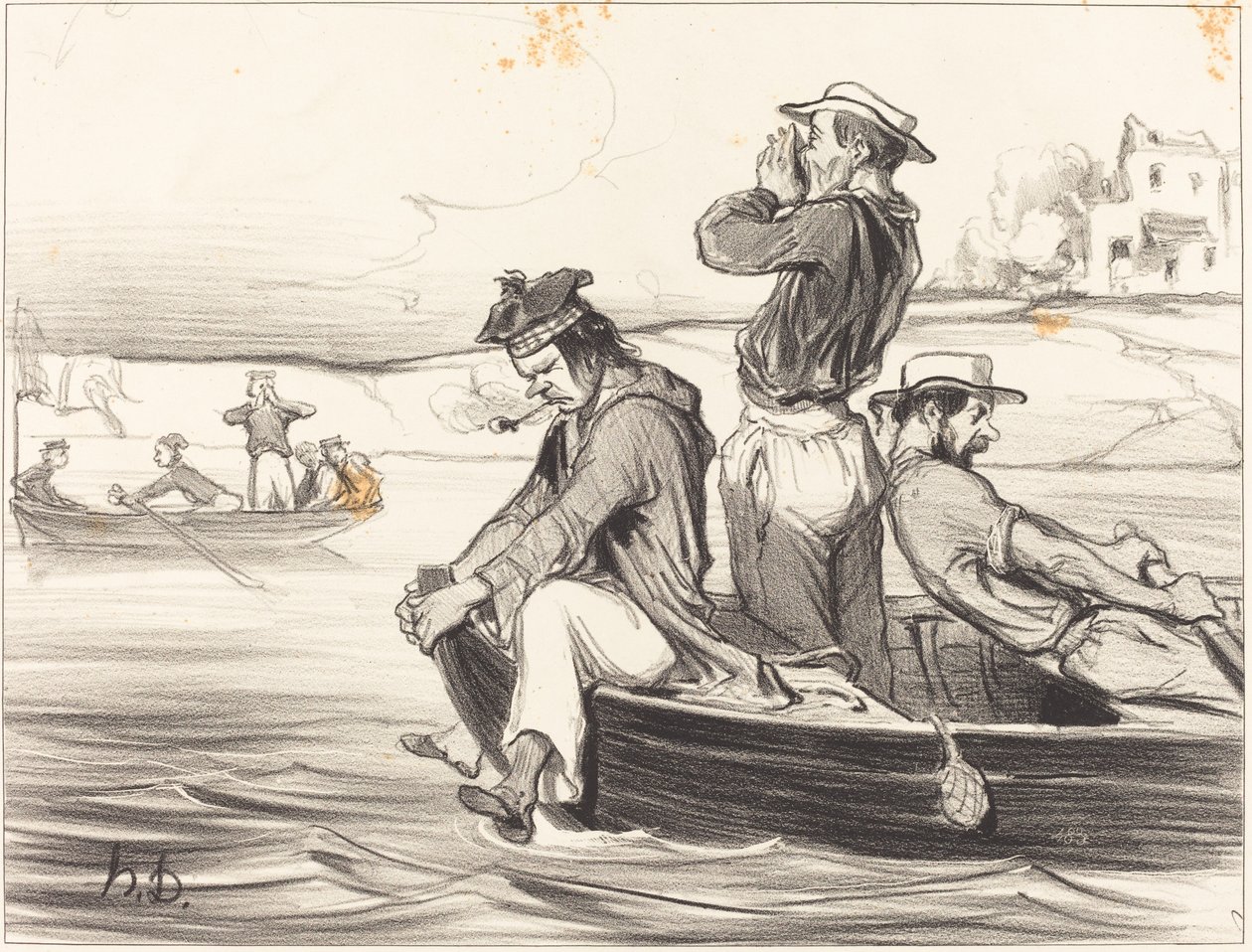 Een Ontmoeting in het Water door Honoré Daumier
