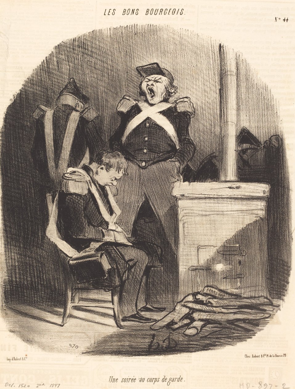 Een Avond bij de Wacht door Honoré Daumier