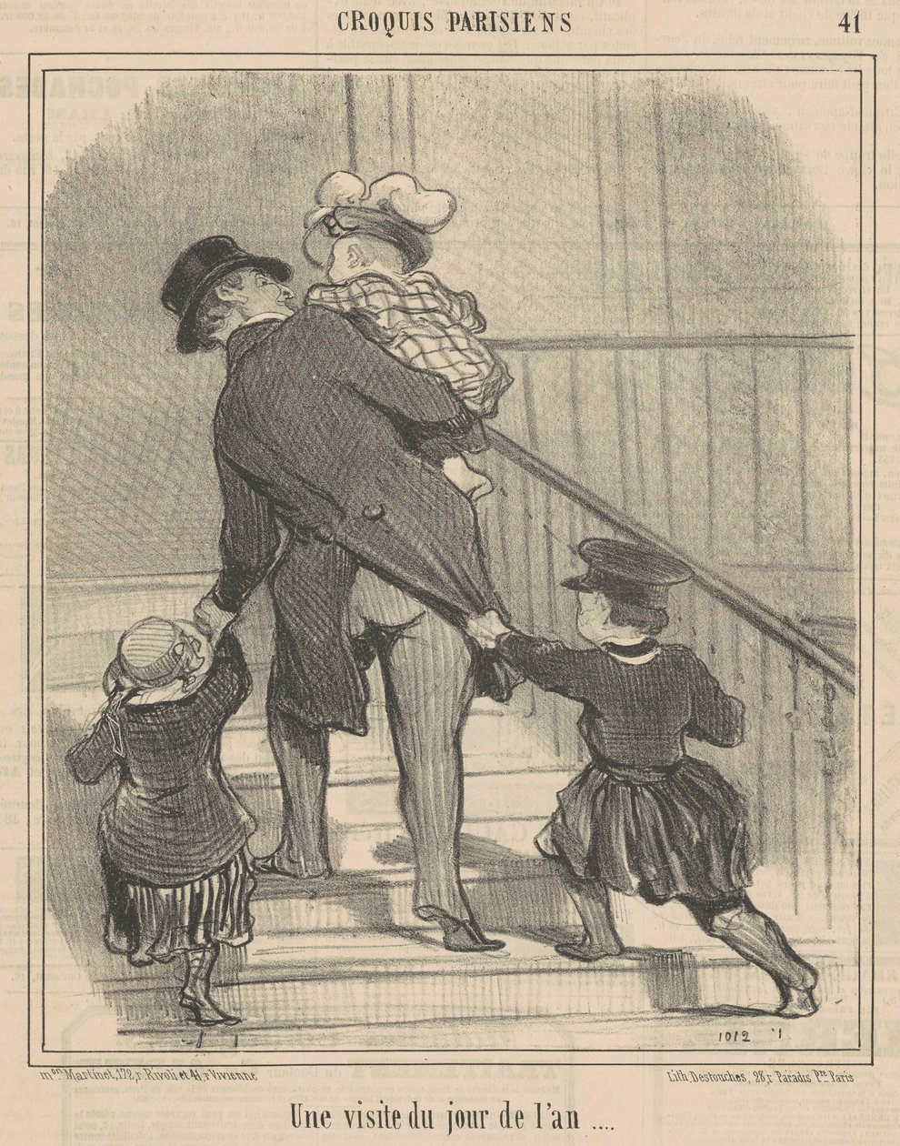 Een nieuwjaarsbezoek door Honoré Daumier