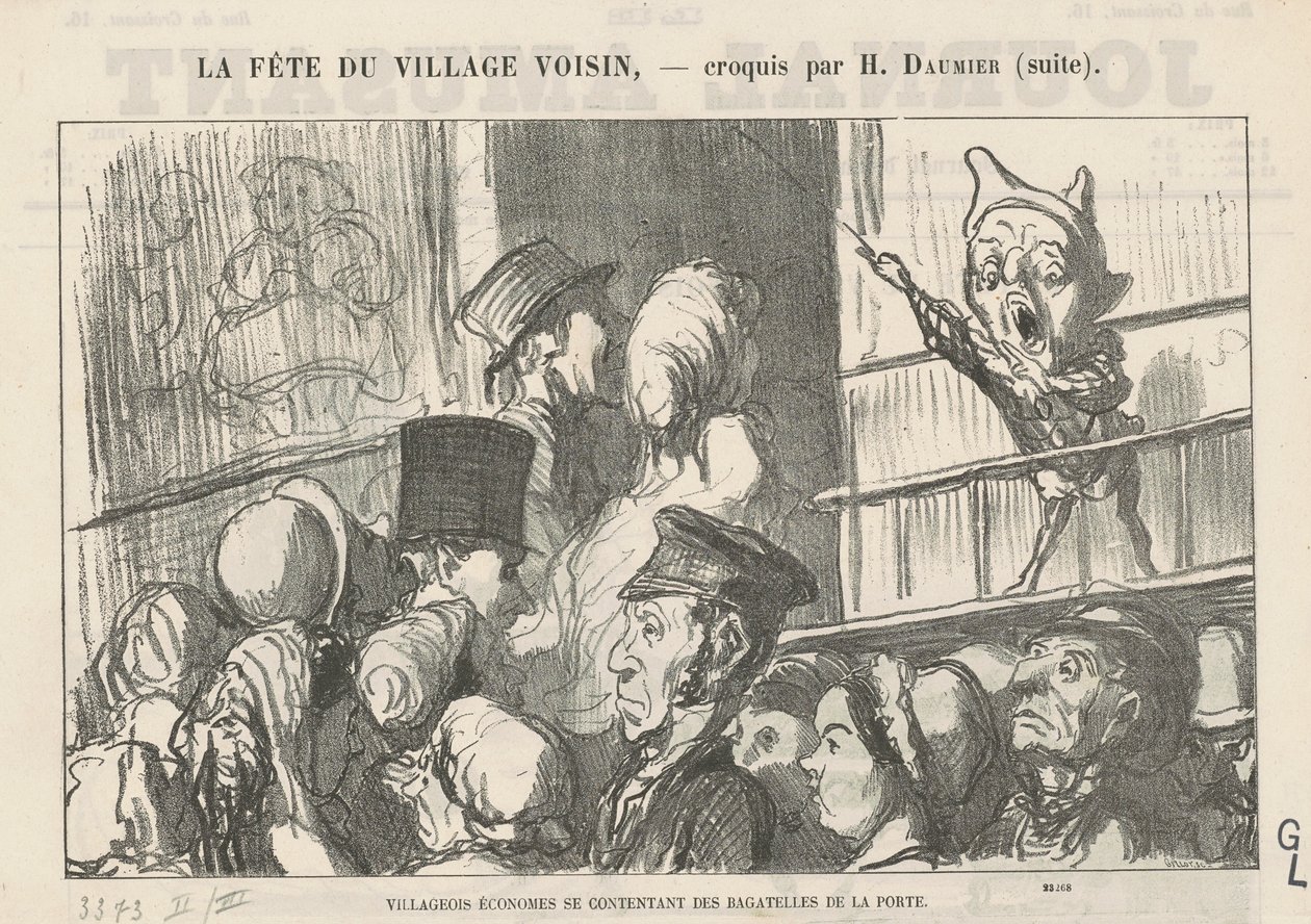 Villageois économes se contentant ... ; A la campagne, pas de grèves de cochers ... door Honoré Daumier