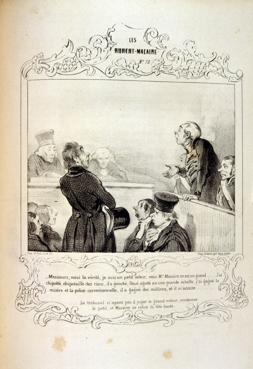 Illustraties over ideeën en legendes Philipon onder de titel Les Cent en Robert Macaire door Honoré Daumier