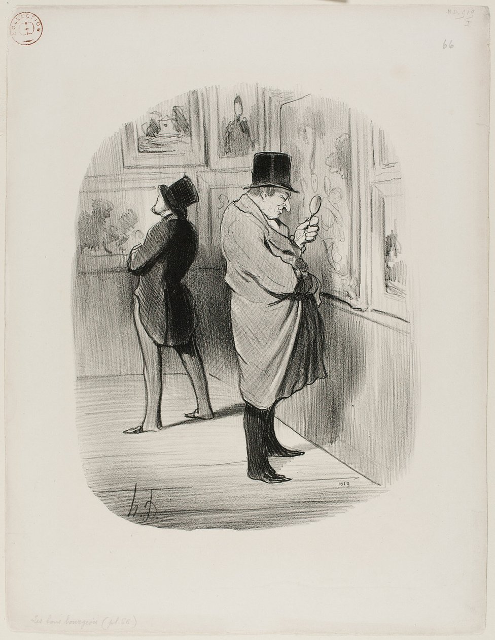Een ware kunstliefhebber, bord 66 uit Les Bons Bourgeois door Honoré Victorin Daumier