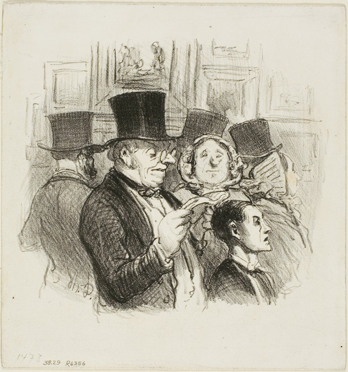 Een bezoek aan de salon door Honoré Victorin Daumier