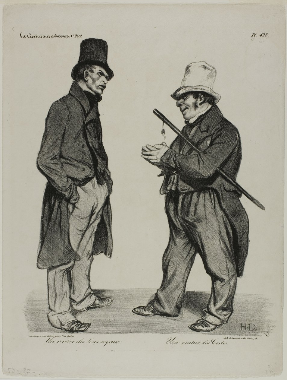 Een belegger van Spaanse Cortes-obligaties. Een belegger in Spaanse staatsobligaties, plaat 423 door Honoré Victorin Daumier