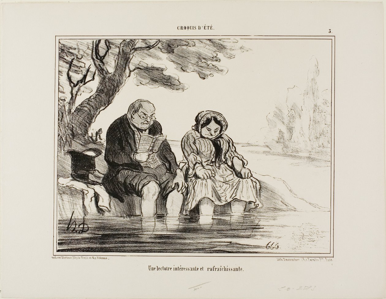 Interessante en verfrissende lectuur, plaat 3 van Croquis D