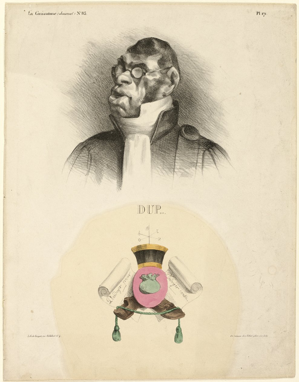 DUP..., plaat 171 van Cartooning Celebrities door Honoré Victorin Daumier