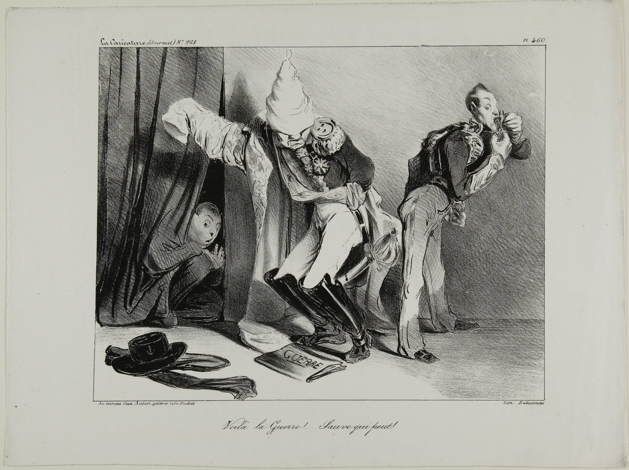 "Het is oorlog! Ieder voor zich", plaat 460 door Honoré Victorin Daumier