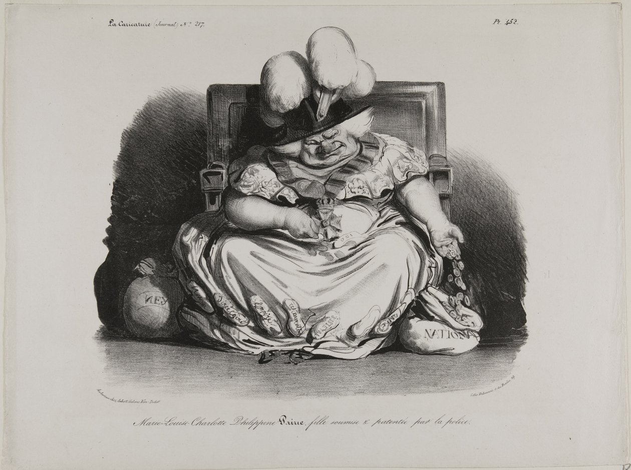 Marie Louise Charlotte Philippine Pairie, prostituee, erkend door de politie door Honoré Victorin Daumier