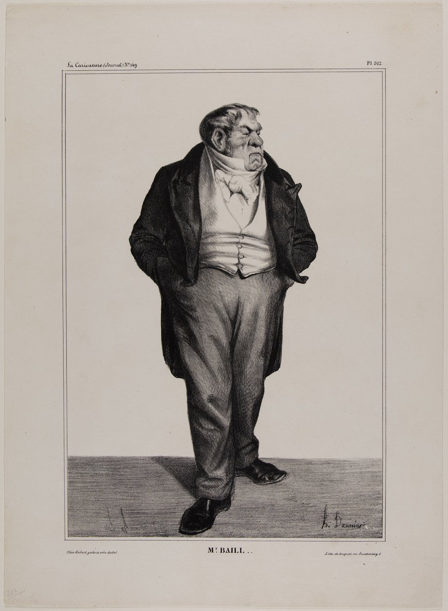 Mr. Baill..., plaat 312 van Cartooning Celebrities door Honoré Victorin Daumier
