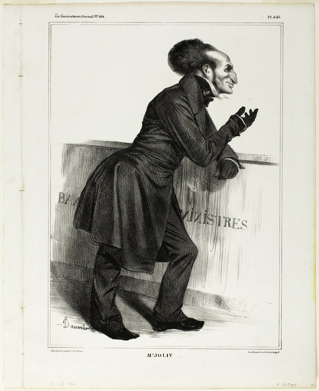 Mr. Joliv...., plaat 346 van Cartooning Celebrities door Honoré Victorin Daumier
