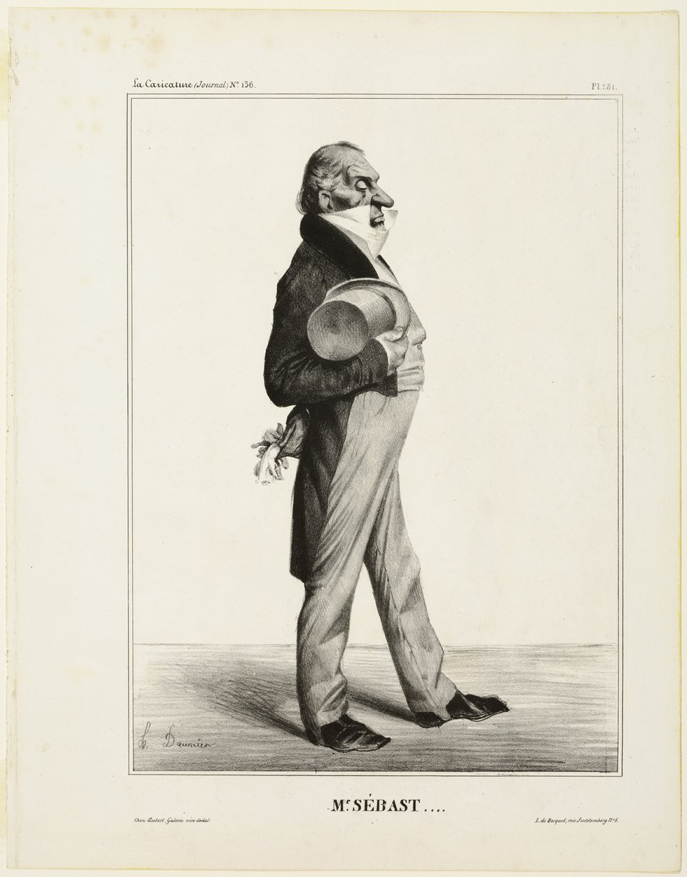 Meneer Sébast ...., plaat 281 van Cartooning Celebrities door Honoré Victorin Daumier