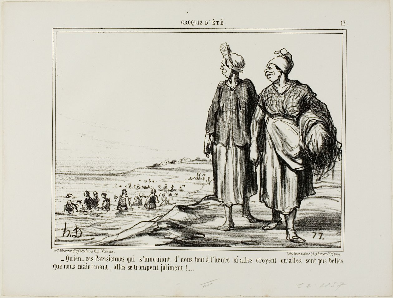 Quien...die Parijse vrouwen die ons uitlachen door Honoré Victorin Daumier
