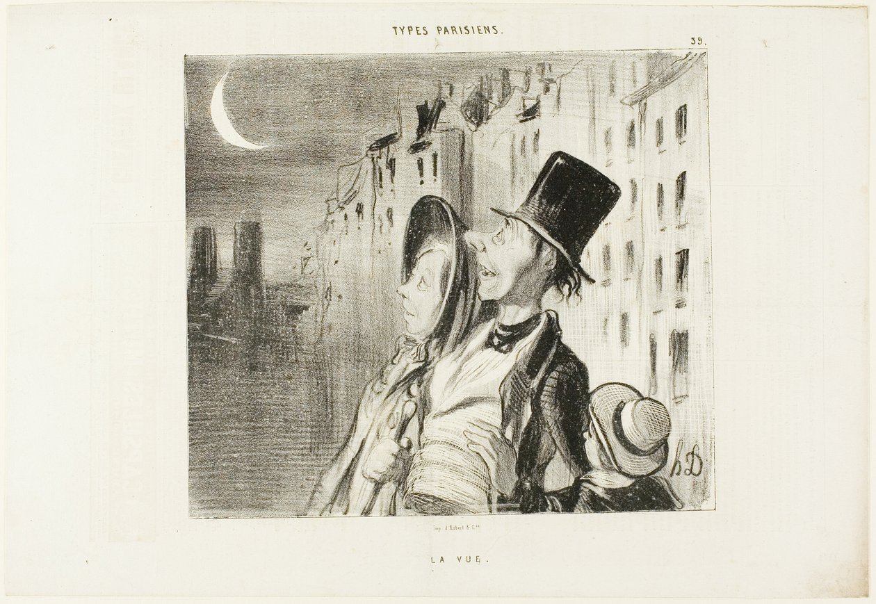 Zicht, plaat 39 uit Types Parisiens door Honoré Victorin Daumier